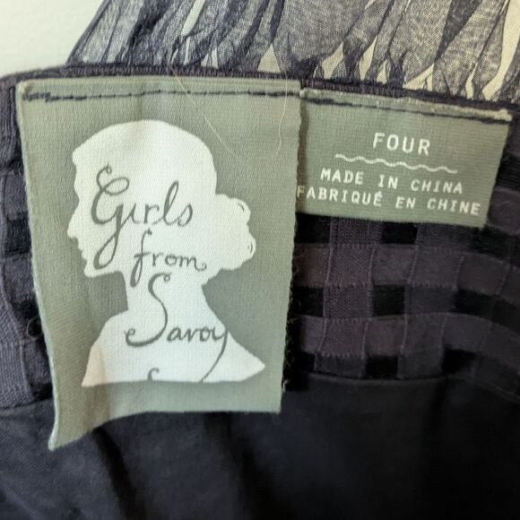 Anthropologie Girls From Savoy Navy Peggy Sue Pinup Midi Dress Size 4 Twee Y2K - Picture 5 of 7